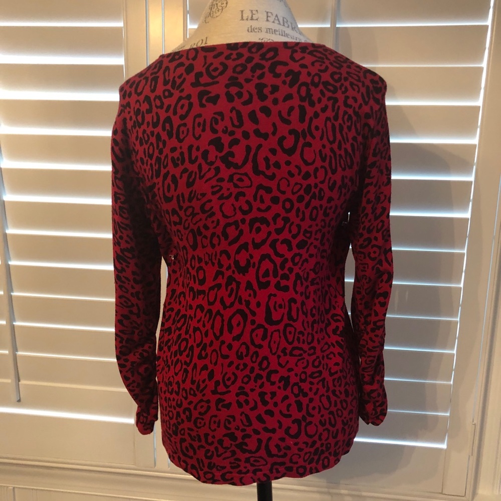 Alfani Red Leopard Sweater - Picture 5 of 6